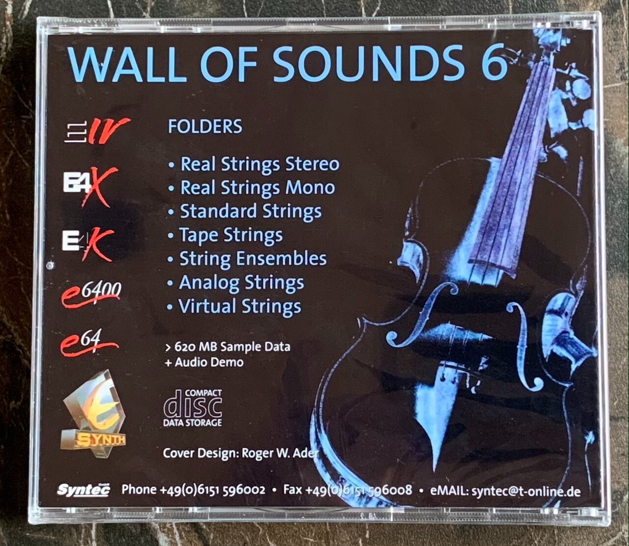 Syntec Wall Of Sounds Vol. 6 - Super Strings CD REAR E-MU