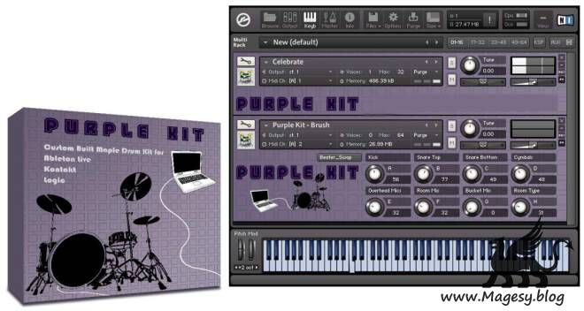 Purple Kit For KONTAKT LiVE LOGiC GARAGEBAND-AMPLiFY