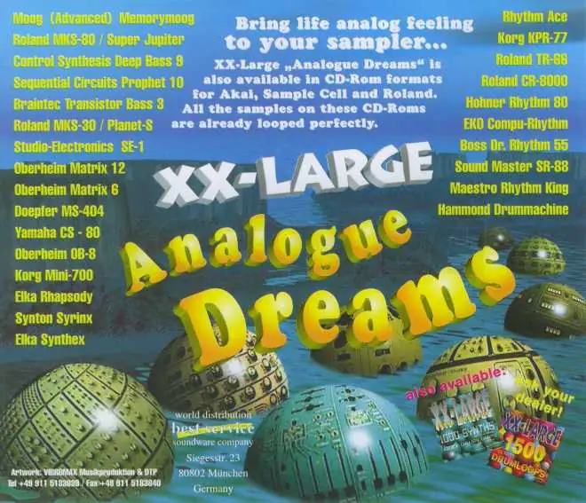 XXLarge Analogue Dreams CD REAR-MaGeSY