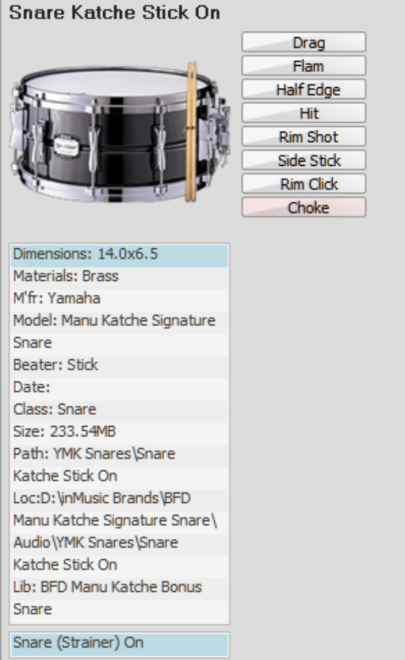 BFD Manu Katch Signature Snare BFD3-MaGeSY