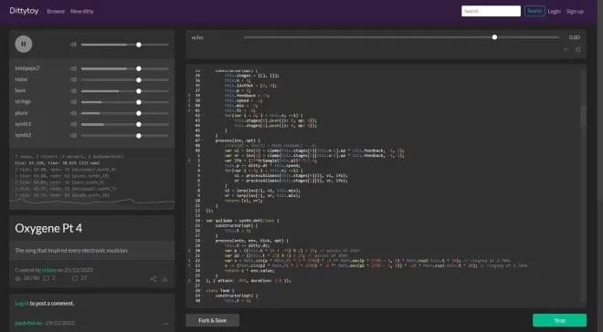 Dittytoy 'Program' Music with a few lines of JavaScript