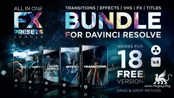 DaVinci Resolve FX Presets Transitions Effects Titles VHS SFX_1-MaGeSY