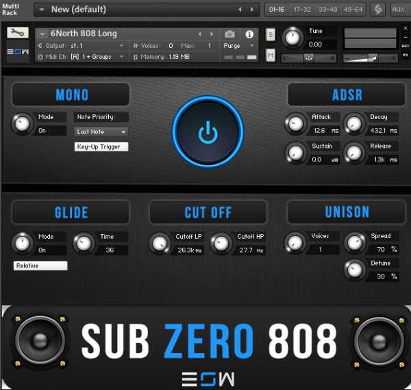 Sub Zero 808 v1.5 WAV KONTAKT